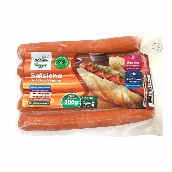 Salsicha Hot Dog Vegana – 300g - Goshen